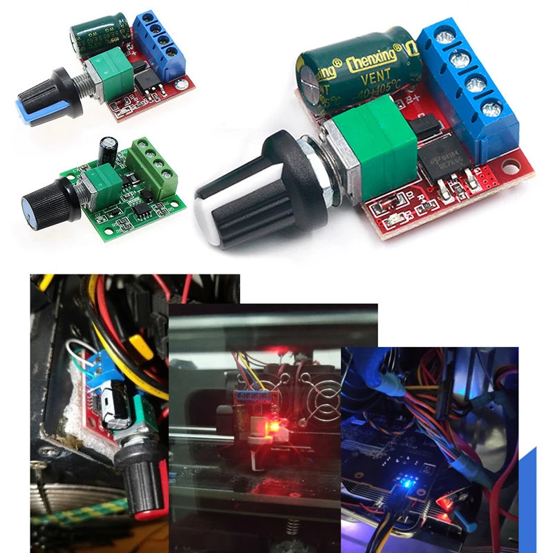 Mini DC-DC 3V 6V 12 24 35V 5A 90W PWM DC модуль контроллера скорости двигателя регулятор