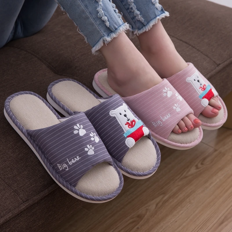 2019 женские домашние тапочки унисекс тапочки-шлепанцы с рисунком медведя сезон