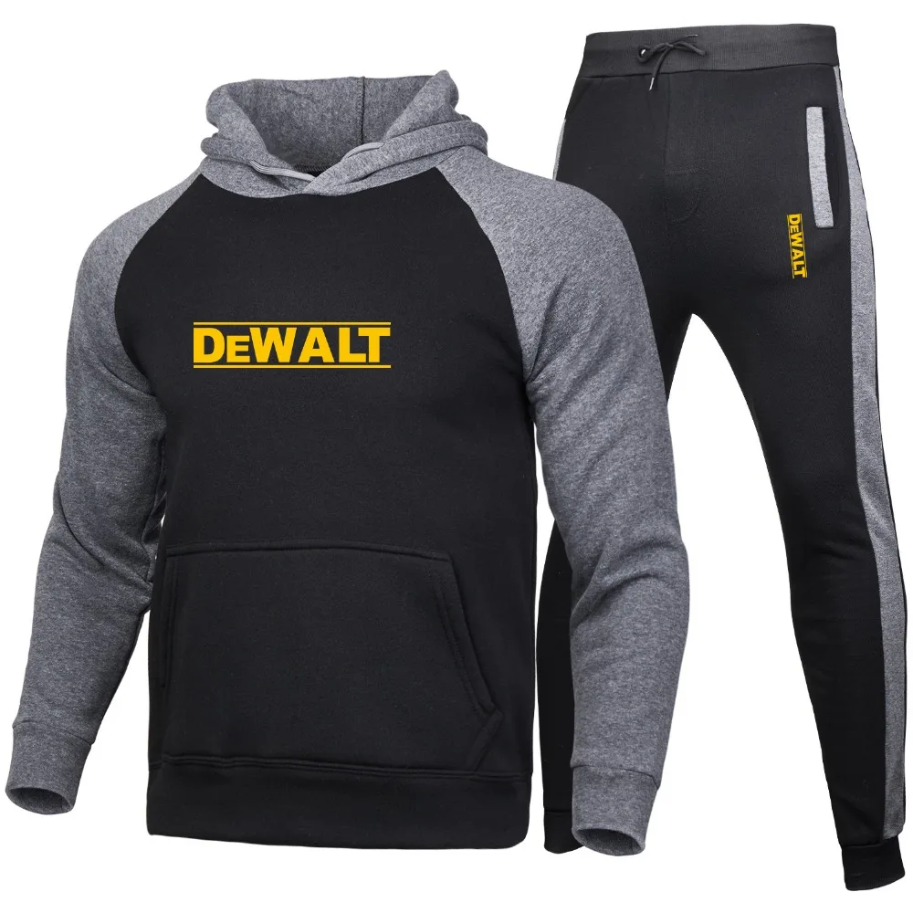 

Men's winter sportswear, dew hooded shirt + thin pants, men's jogging fitness clothes, mountaineering clothes