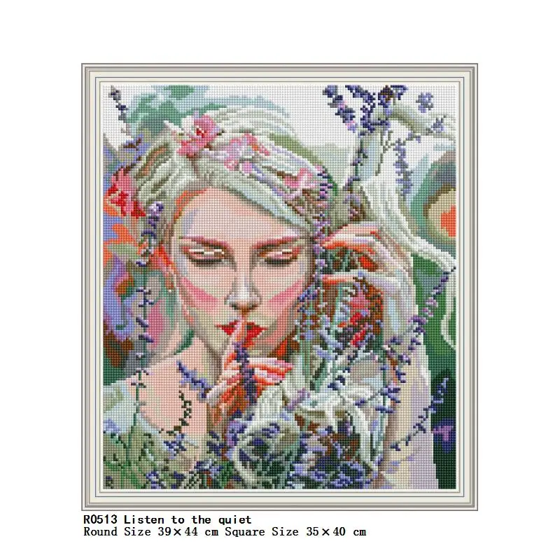 Тихая прослушивание 5D DIY Алмазная картина персонаж домашний крест Ctitch набор
