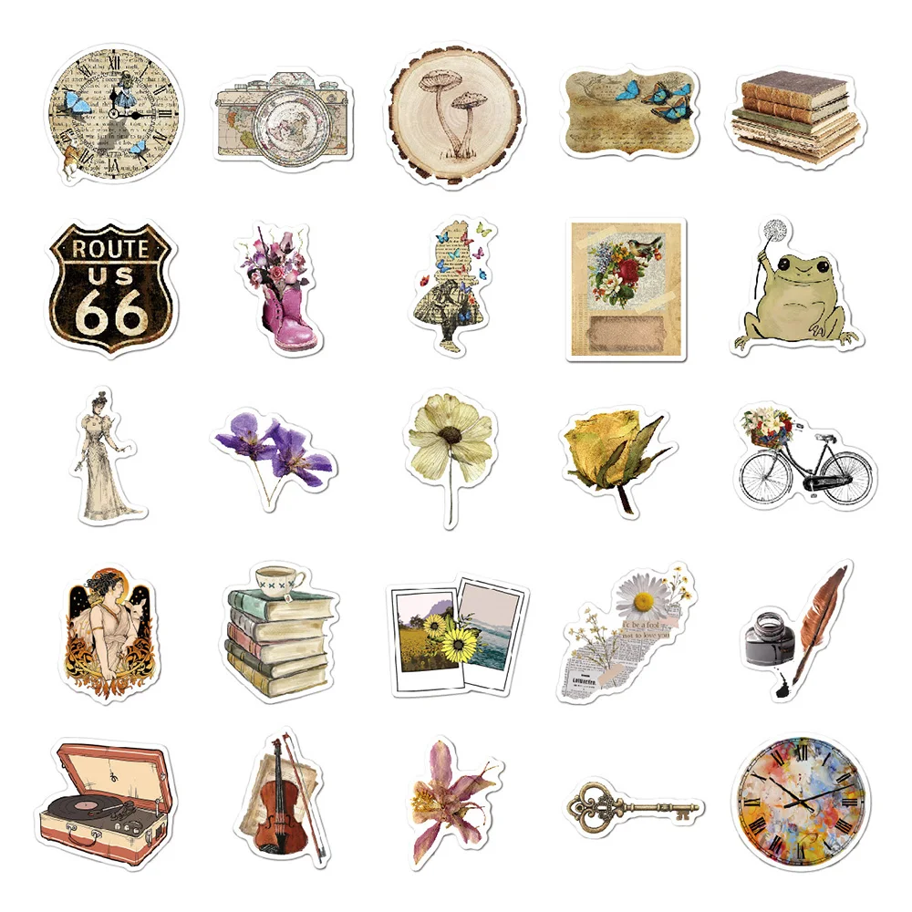 103050pcs cartoon retro vsco stickers aesthetic ins decals diy laptop luggage skateboard phone suitcase guitar car sticker toy free global shipping