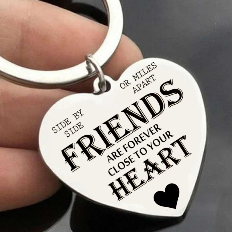 

Stainless steel heart lettering keychain love pendant for best friends