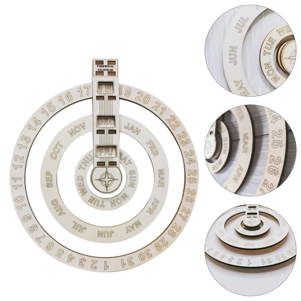 

1pc Wall Calendar Unique Wall Calendar Round Rotating Perpetual Calendar