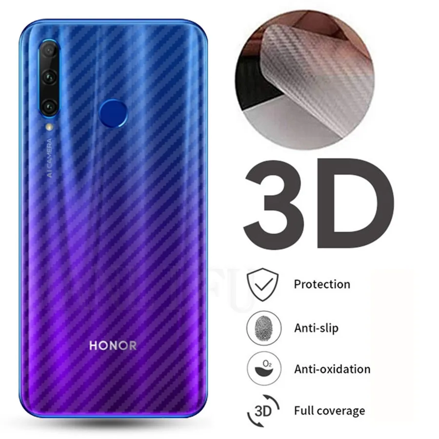 5 шт./лот 3D защитная пленка из углеродного волокна на заднюю панель для huawei Honor 10i 20
