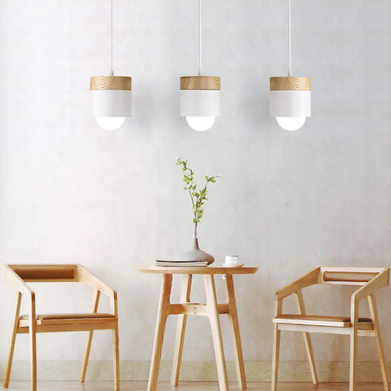 best selling nordic minimalist led e27 chandelier modern macarons chandelier home decoration wrought iron wood decorative light free global shipping