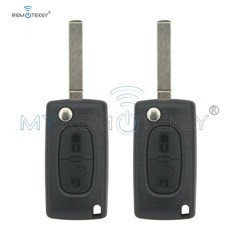 

Remtekey 2pcs CE0523 2 button for Peugeot for Citroen ASK 433 mhz ID46 - PCF7941 VA2 Folding remote car key