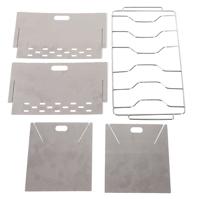 

Outdoor Camping Stove Wood Burning BBQ Grill Stove Portable Folding Backpacking Stove for Hiking Camping Cooking