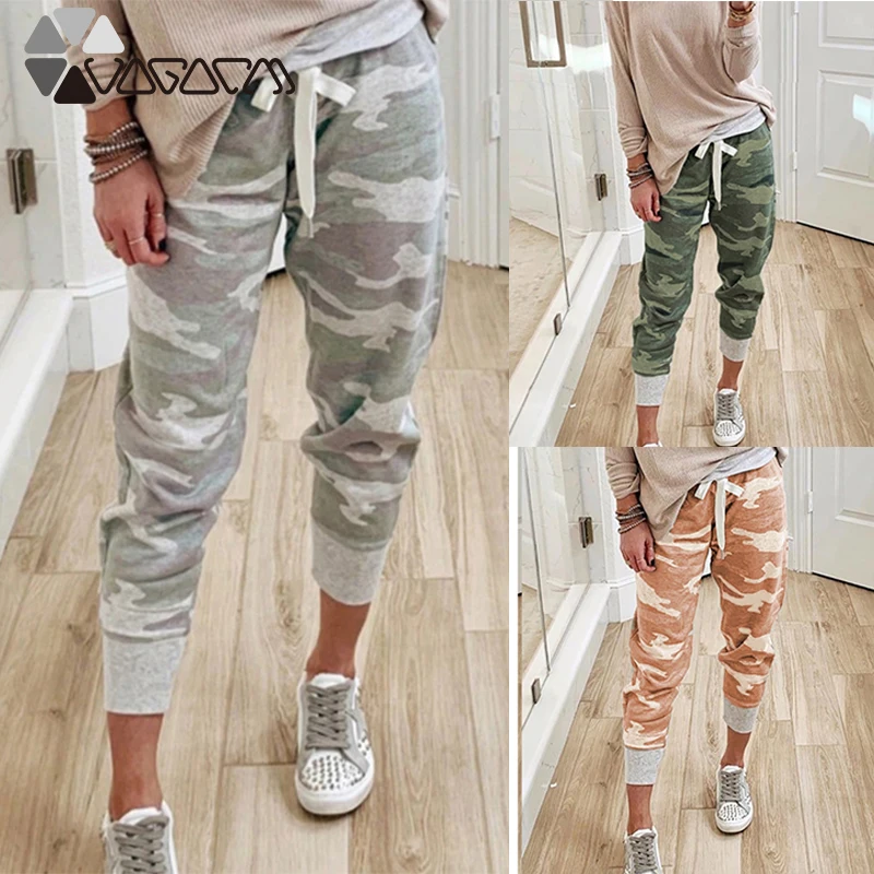 

Sweatpants Women's Camouflage Print Casual Loose Drawstring Jogging Sport Pants Running Streetwear Femme Pantalon Ropa