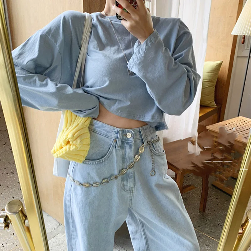

2021 Large Size Pants High Waist Straight Tube Show Thin Wide Leg Jeans Pants High Waist Overlength Jeans Pants Trousers