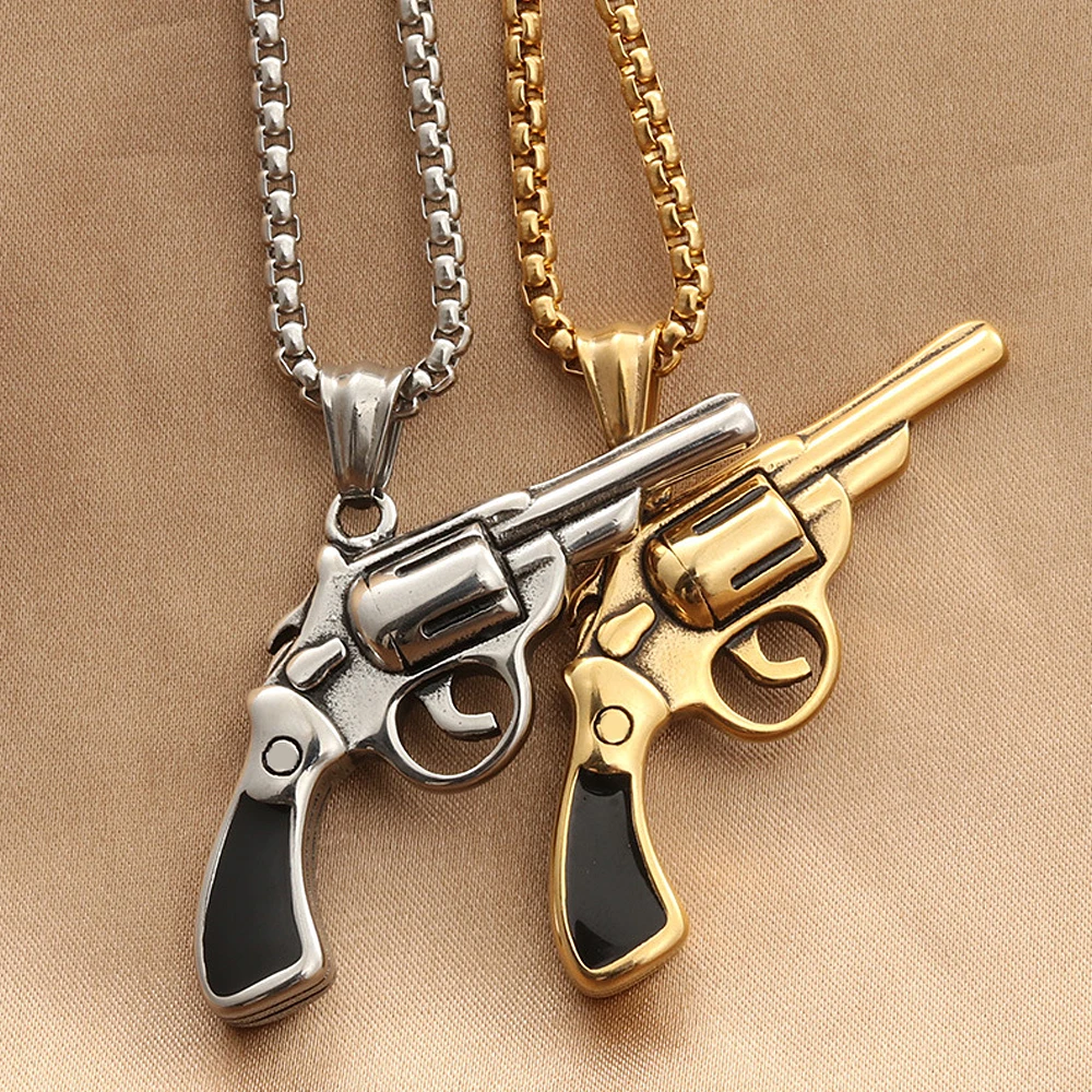 Мужская цепочка с подвеской в виде ружья украшение стиле панк хип-хоп цвет