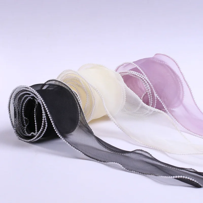 Кружевная пряжа с жемчугом 6 см заколка для волос сделай сам лента бантом