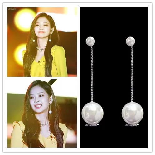 

kpop Seo Yea Ji IU Lee Ji Eun new streetwear Elegant temperament Long Tassel Chain pearl earrings Women Girl Dance Party Jewelry