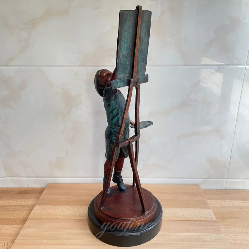 55cm Bronze Children Sculpture Kids Statue Modern At Figurines of Kid Drawing For Home Decoration | Дом и сад