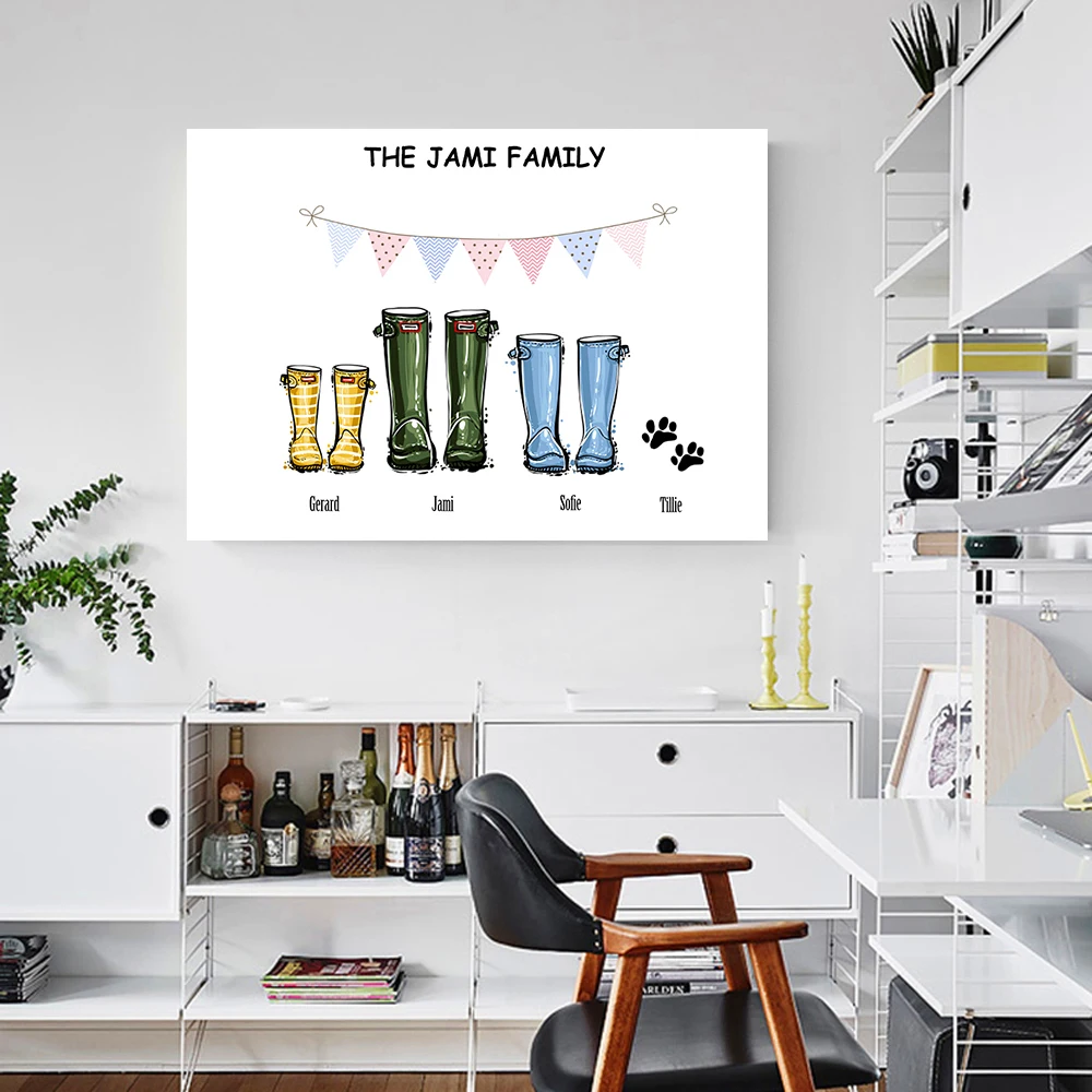 Картина на холсте с семейными именами для оформления гостиной | Дом и сад