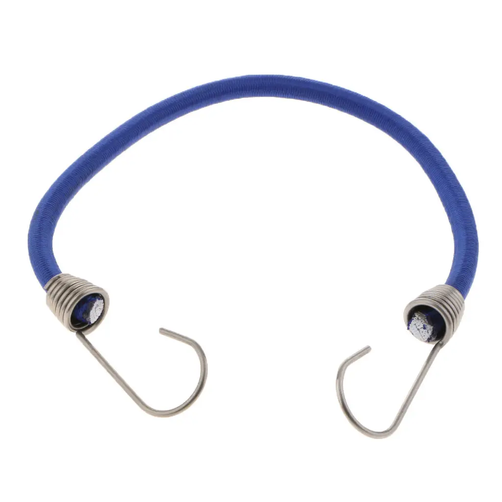 

12 Inch 30cm Bungee Cords with Hooks - Heavy-Duty Tiedown Strap - - Blue