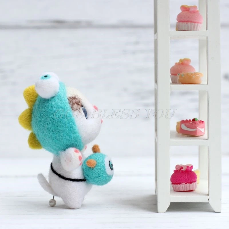 Милый хомяк в виде животного кошка шерсть войлочное ремесло набор сделай сам без