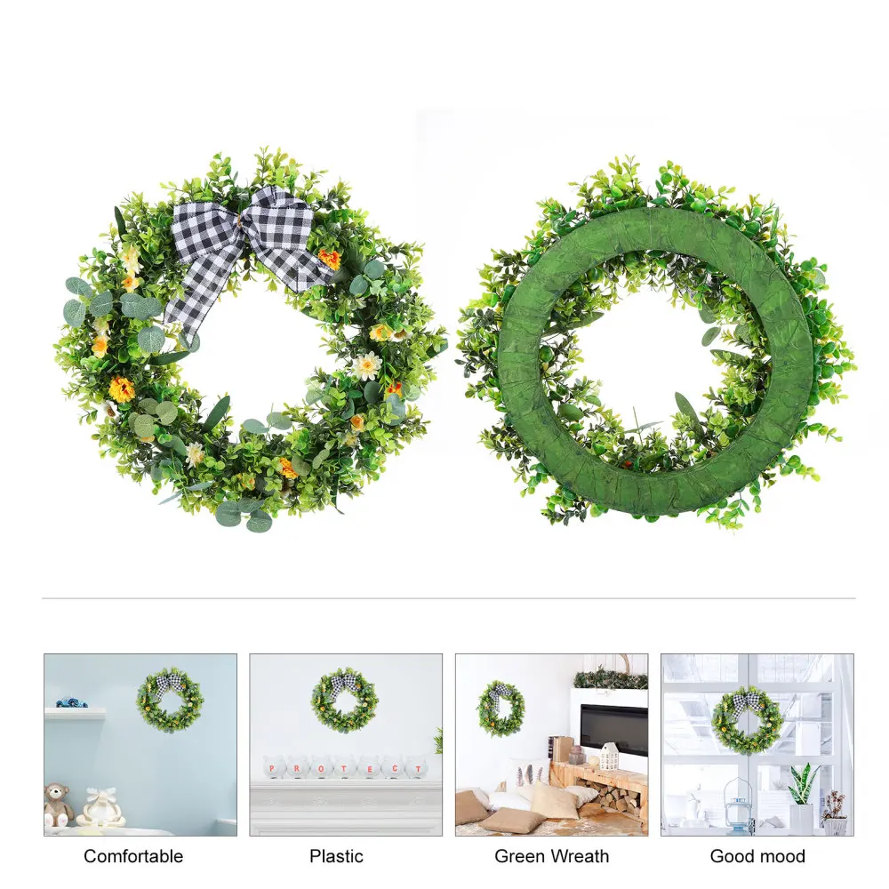 

1pc Simulation Wreath Pendant Decorative Hanging Wreath Wedding Ornament