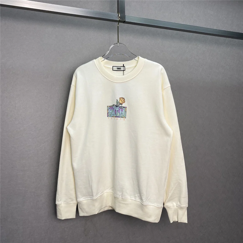 

Kith Sweatshirts Men Women 1:1 High-Quality Multicolor Floral Graphic Logo Print KITH Treats Hoodie Terry Cotton O-neck