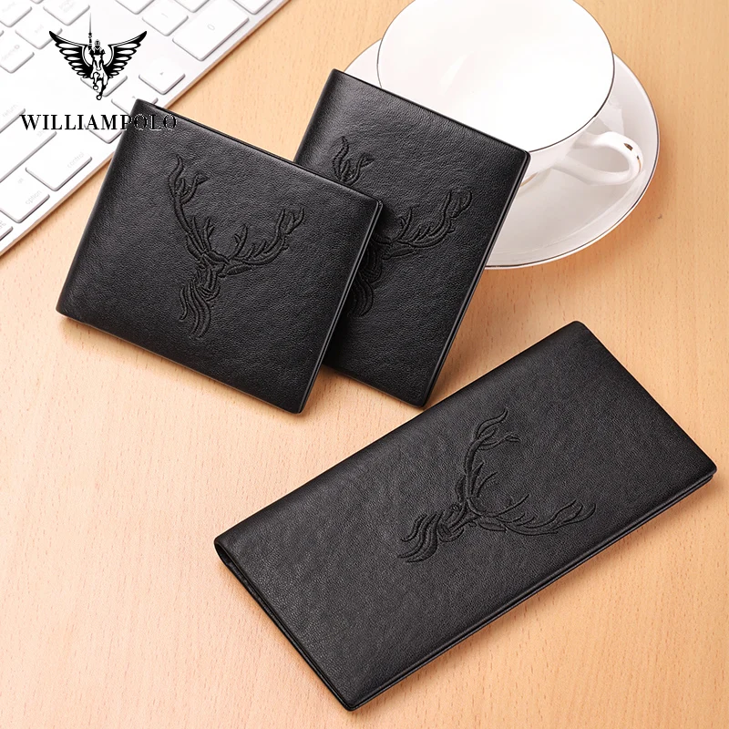 Мужской кошелек карточка для вышивания из воловьей кожи WILLIAMPOLO|Мужские кошельки|