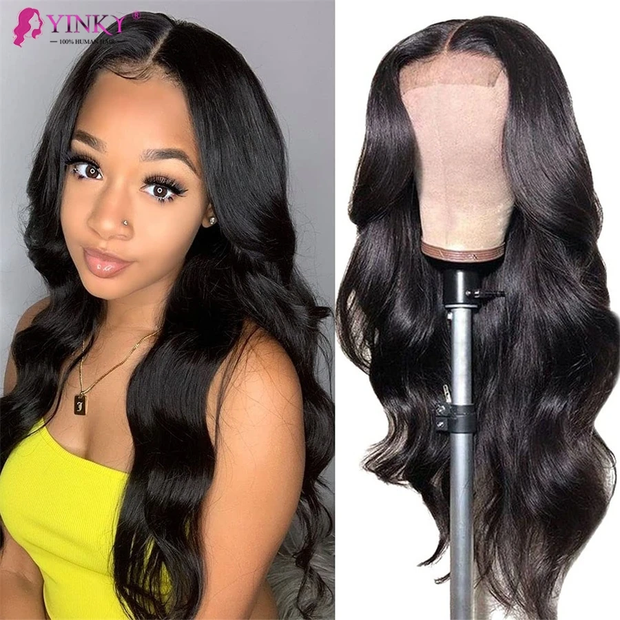 Body Wave Lace Front Wigs Pre Plucked  Glueless 4×4  Lace Closure Human Hair Wigs for Black Women Natural Color 250 Density