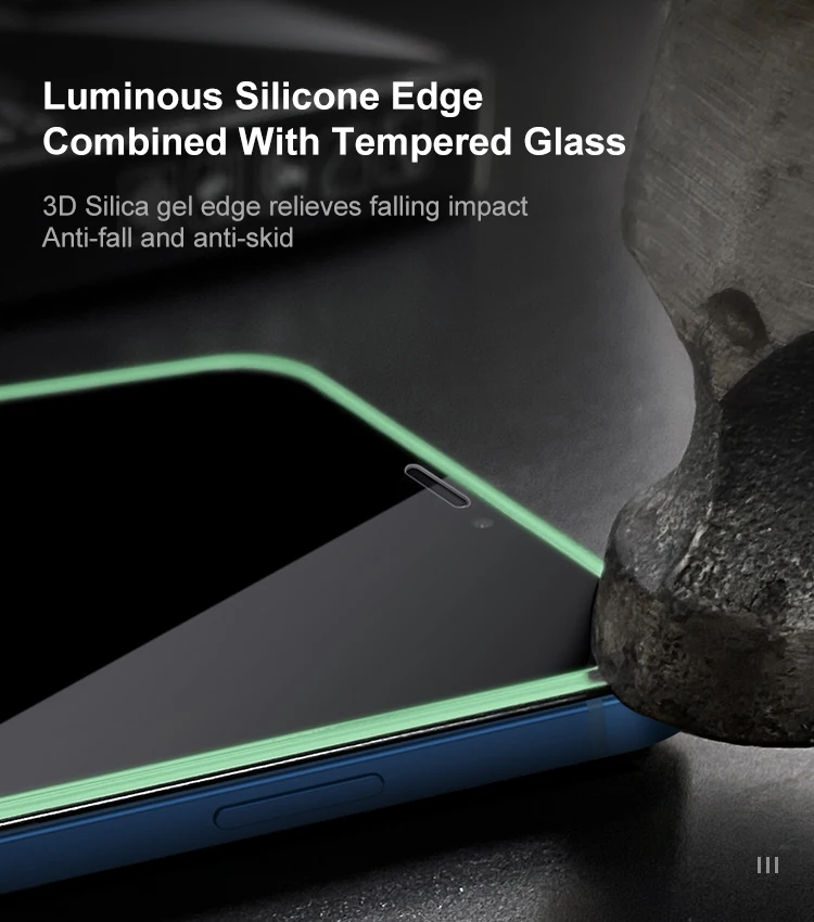 

OEM Customized Luminous Tempered Glass Mobile Phone Screen Protector For iphone 12 Pro Max