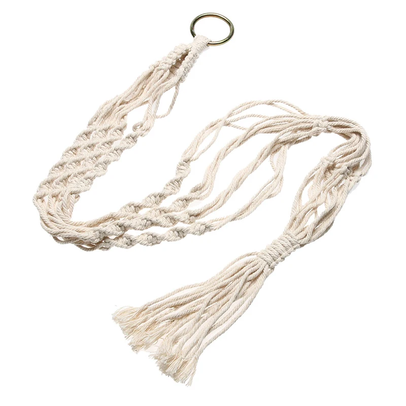 

2/4Pcs Macrame Plant Hanger Flower Pot Plant Holder 4 Legs String Hanging Rope C1
