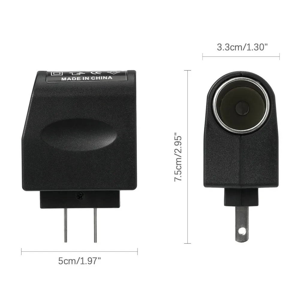 

1pc 90-240V AC Plug To 12V DC Car Cigar Lighter Converter Socket Adapter Charger Tester Power For Car Cigar Lighter Equipment