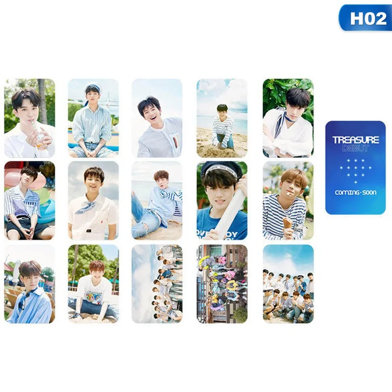 

15Pcs/Set Kpop TREASURE Double-sided Round Corner Small Card Photo Card LOMO Card Fans Collection