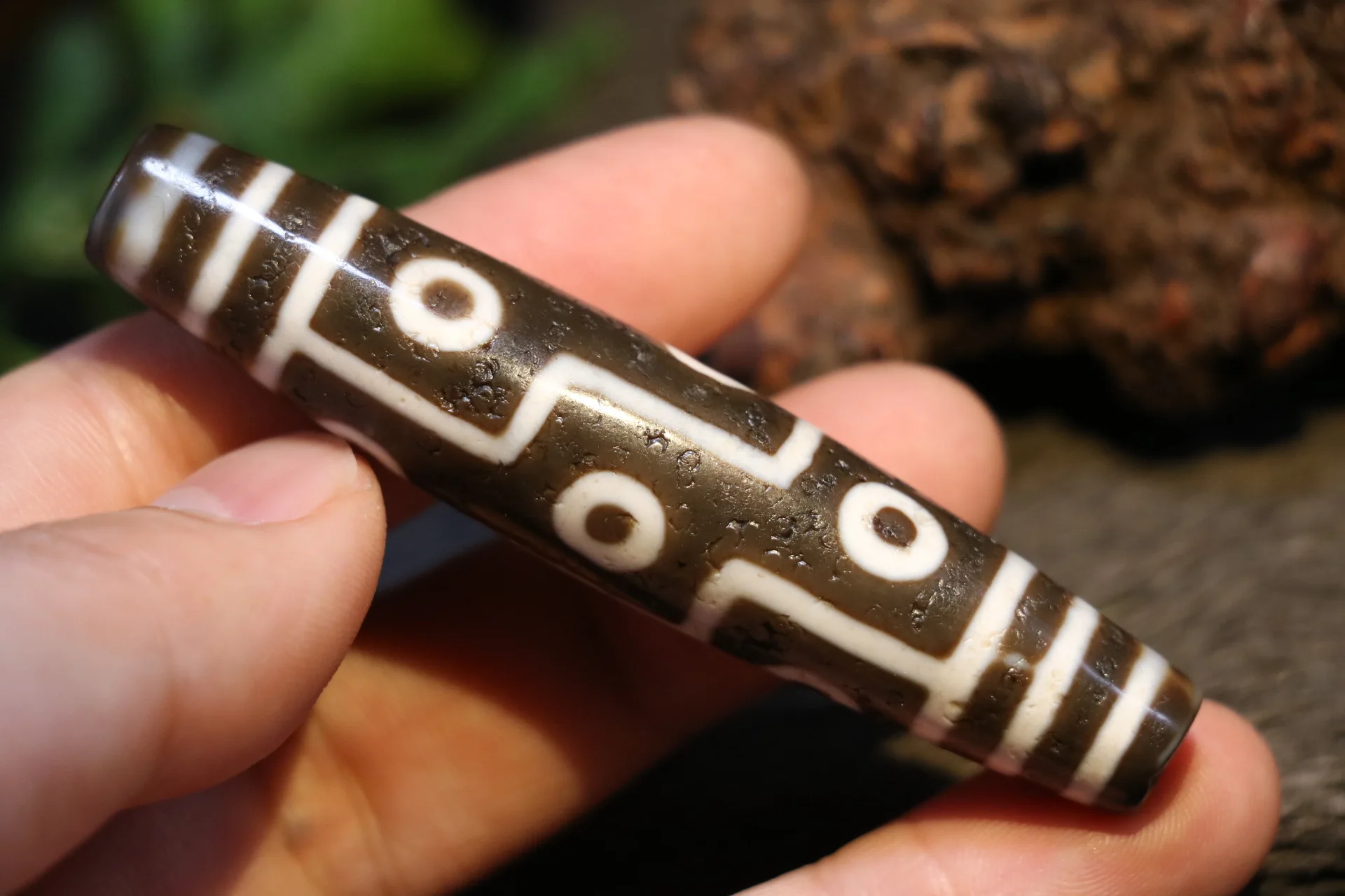 Коллекционное сокровище Magic Energy Тибетский Старый Агат 9 глаз Королевство длинные