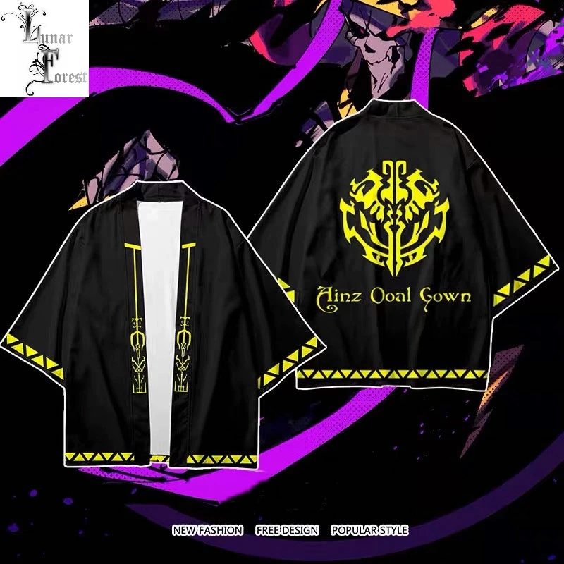 

OVERLORD Style Cardigan Japanese Kimono Haori Yukata Women/Men kimono Summer Shirt Short Sleeve Streetwear Loose