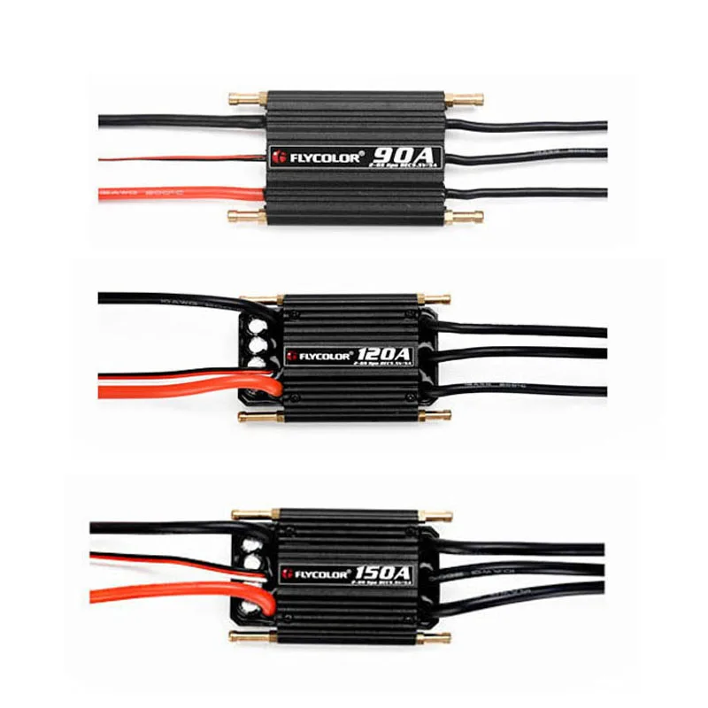 1 шт flycolor 50a 70a 90a 120a 150a бесщеточный esc 2 6s rc лодк