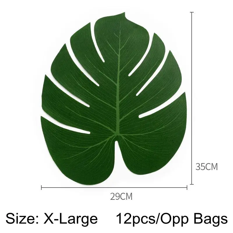Зеленые искусственные пальмовые листья монстеры 12 шт./лот тропические Гавайские