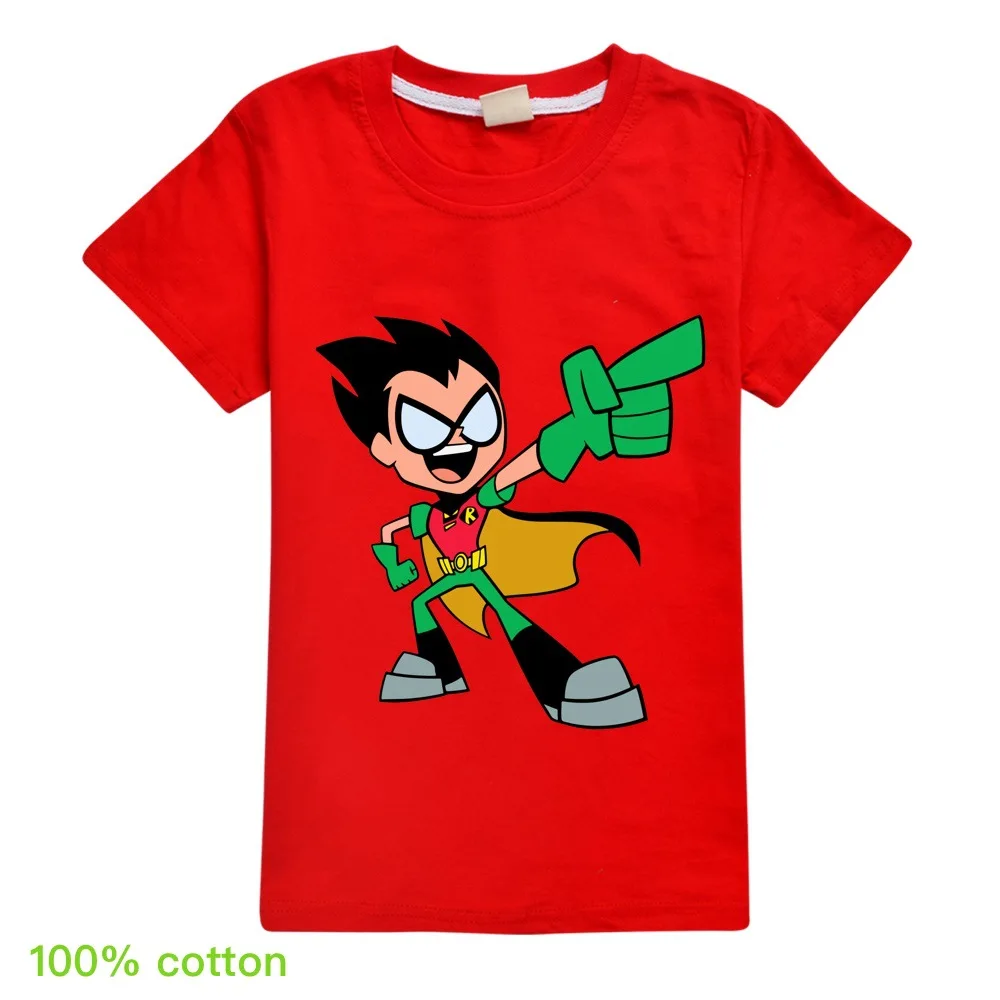 

Рубашка для маленьких подростков с мультипликационным принтом Titans GO, новинка 2021, одежда для подростков, топы для мальчиков, футболки для дет...