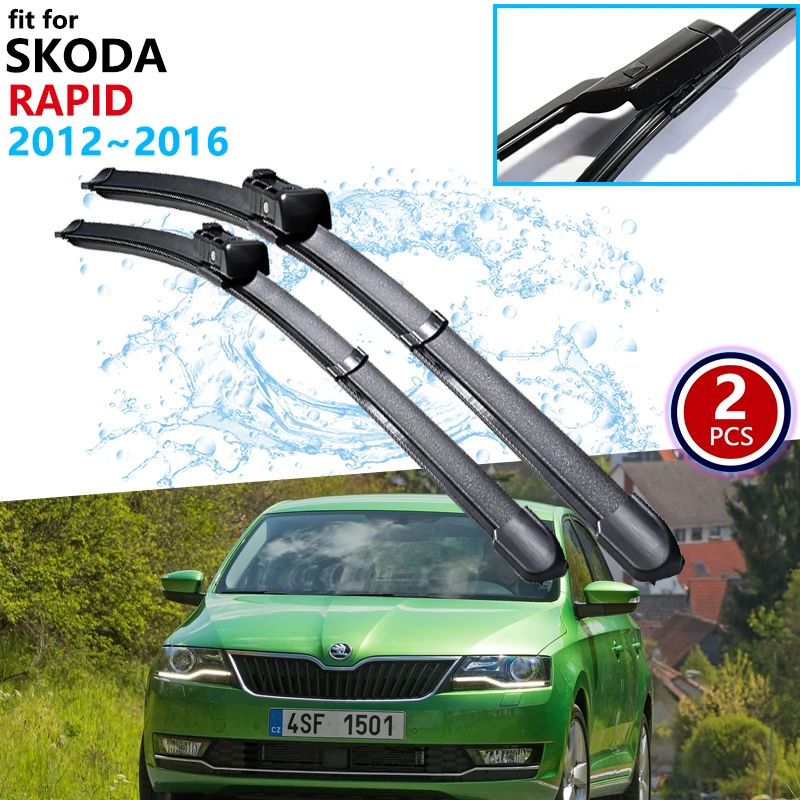 

Для Skoda Rapid 2012 ~ 2016 2013 2014 2015 автомобильные щетки стеклоочистителя лобового стекла стеклоочистители автомобильные аксессуары наклейки