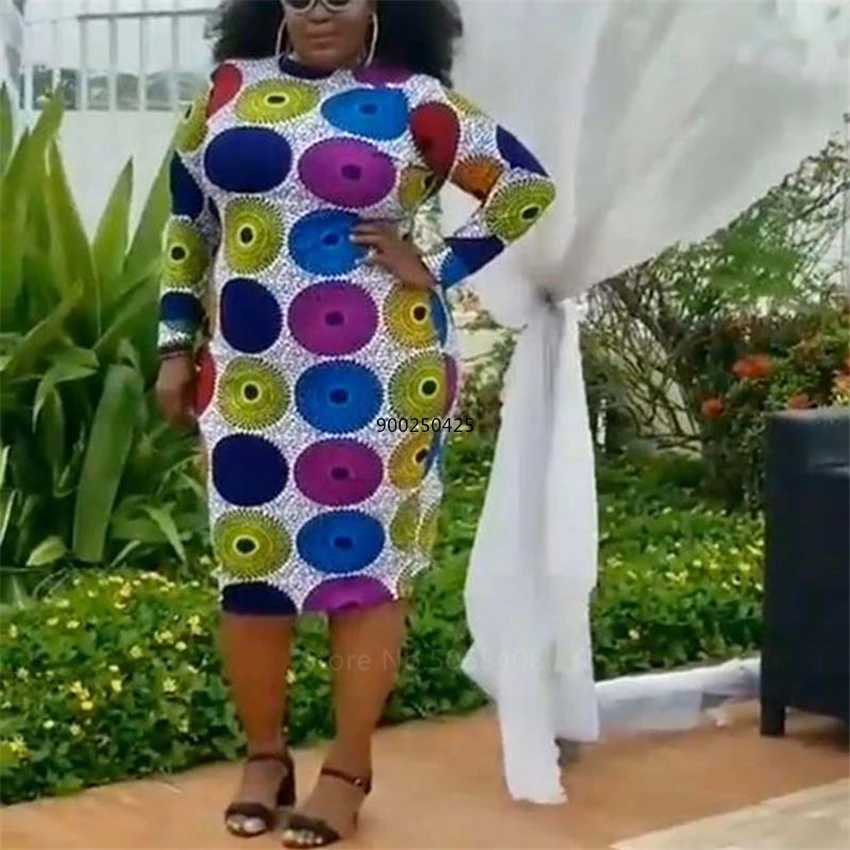Африканские платья для женщин 2021 модные Дашики с принтом длинным рукавом Одежда