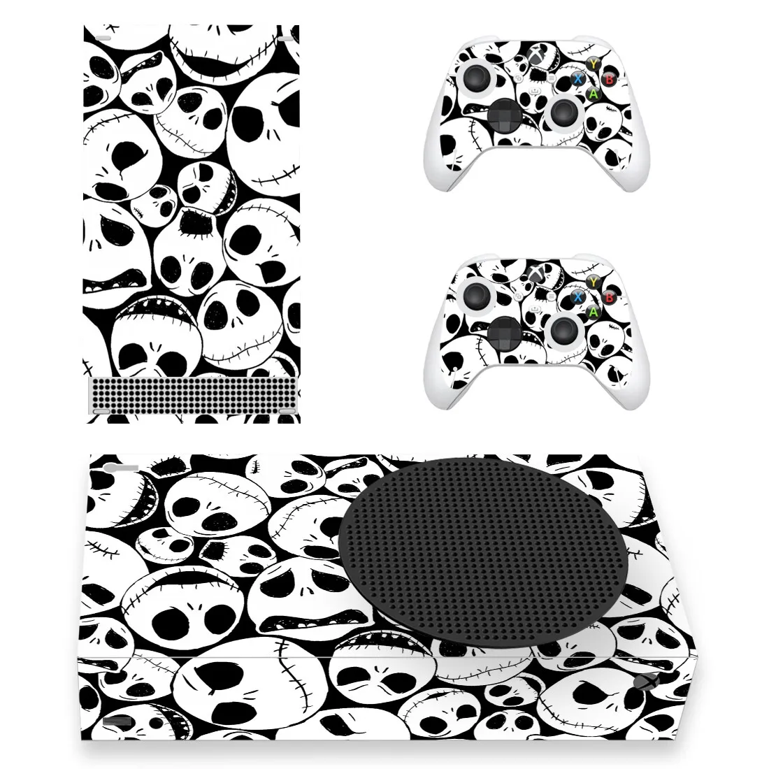 

Skull Ghost Skin Sticker Decal Cover for Xbox Series S Console and 2 Controllers Xbox Series Slim Skin Sticker Vinyl