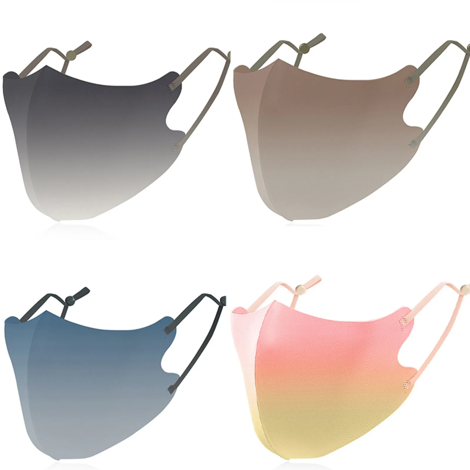 Маска для лица моющаяся многоразовая с радужным принтом взрослых мягкая дышащая