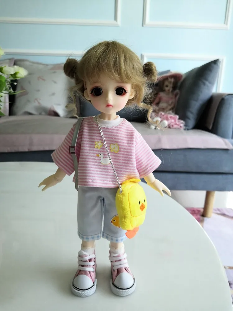 1/6 BJD Одежда Аксессуары Брюки+ сумка+ футболка набор кукольные наряды для BJD/SD yosd, не включены кукла, обувь, парик и другие E2582