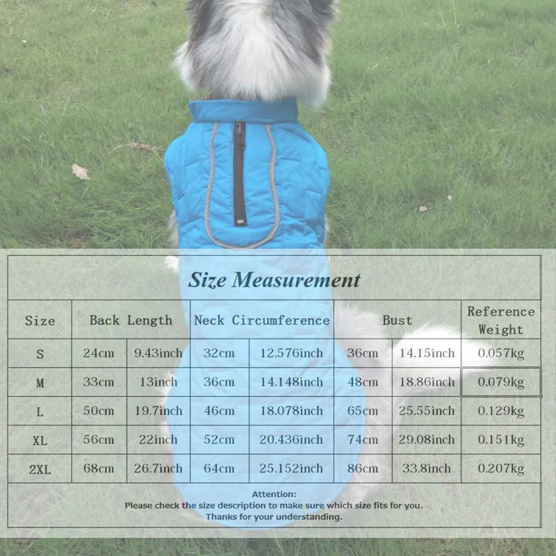 

Autumn and Winter Dog Pet Coat Jacket Vest Puppy Thick Warm Outfit Clothes Pet Waterproof Suit Snowproof Dog Winter Warm Clothes