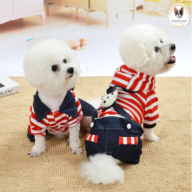 

Pet Fashion Brand Jeans Suspender Skirt Lovers Dog Clothing Summer Thin Four Legged Small Dog Teddy Autumn And Winter Chenery