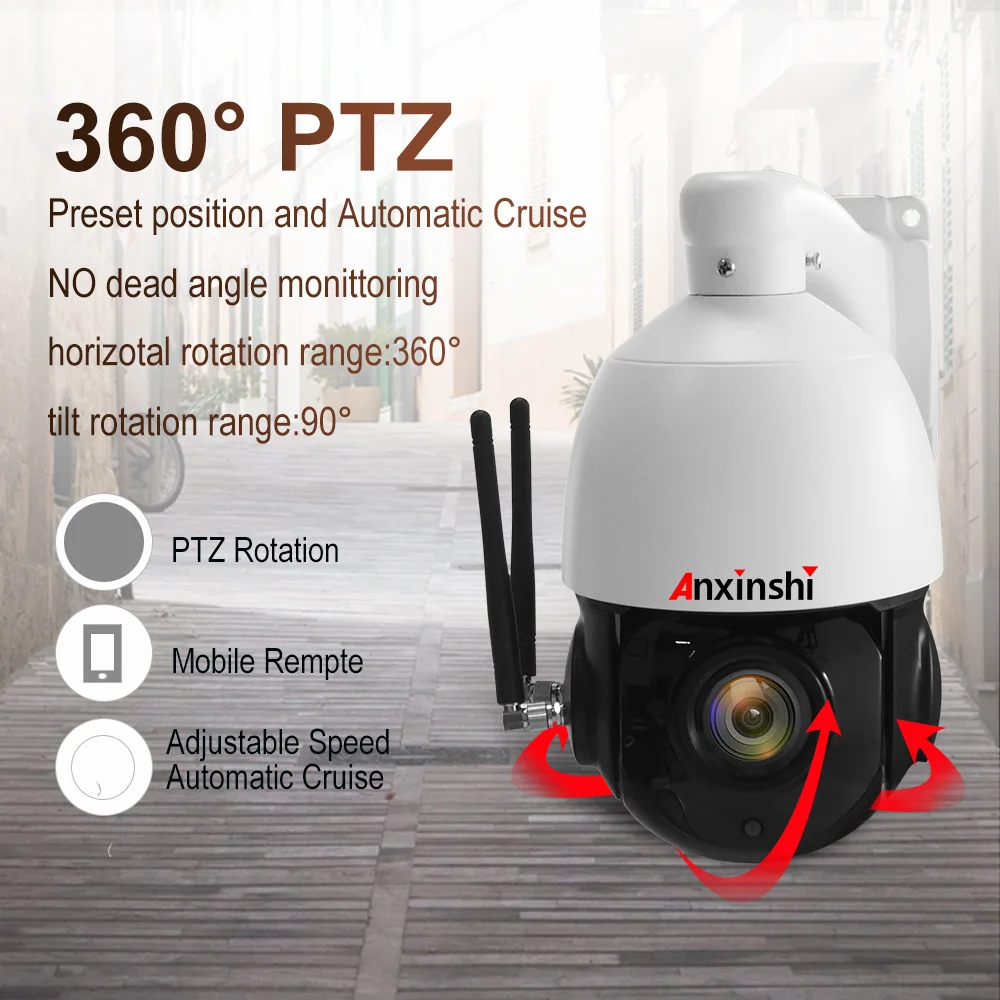 HD 5MP 4G wifi автоматическое отслеживание PTZ IP камера сим-карта Беспроводная высокоскоростная камера наружная Водонепроницаемая 30X зум слот для sd-карты onvif