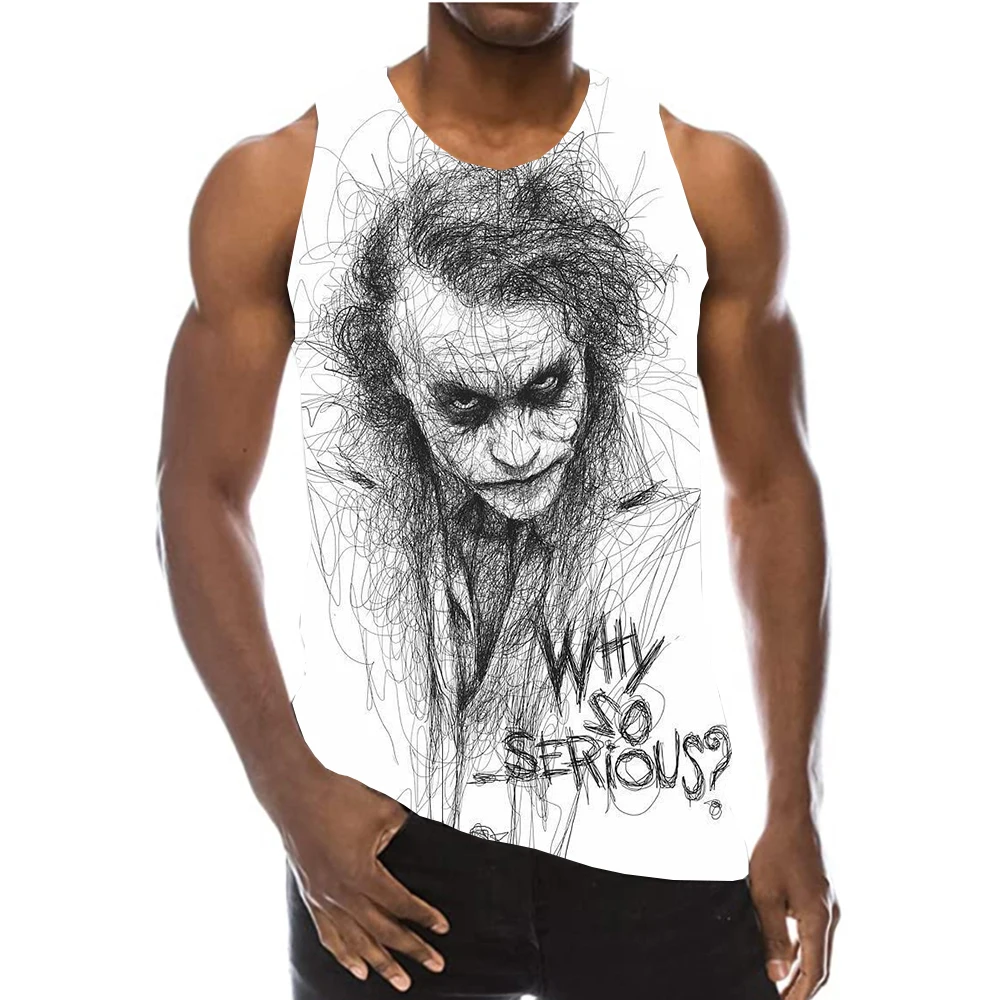 

UNEY Clown Tank Tops For Men Summer Joker Face Male Graphic US Size 3D Print Sleeveless Vest Sport Funny Tops 2020 New