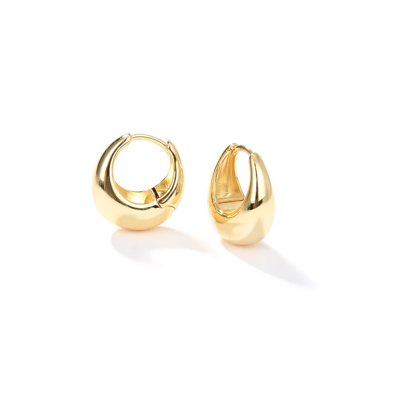

European and American fashionable arc shaped brass earrings