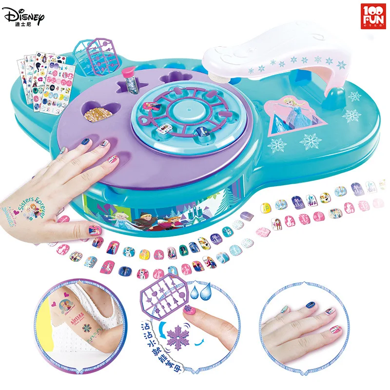 Disney new girls frozen 2 принцесса тату наклейка для ногтей косметика макияж коробка набор