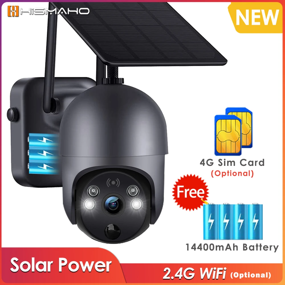 

Беспроводная камера видеонаблюдения Уличная 1080P WiFi IP-камера с батареей Солнечная 4G Sim-карта Камера видеонаблюдения PTZ-камера удичная камера с wifi уличная камера с sim 4g Внешняя ip-камера Камера безопасности