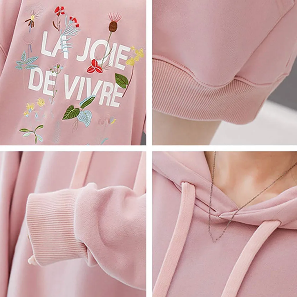 Женская толстовка с капюшоном и карманом сзади осенне зимний пуловер длинным