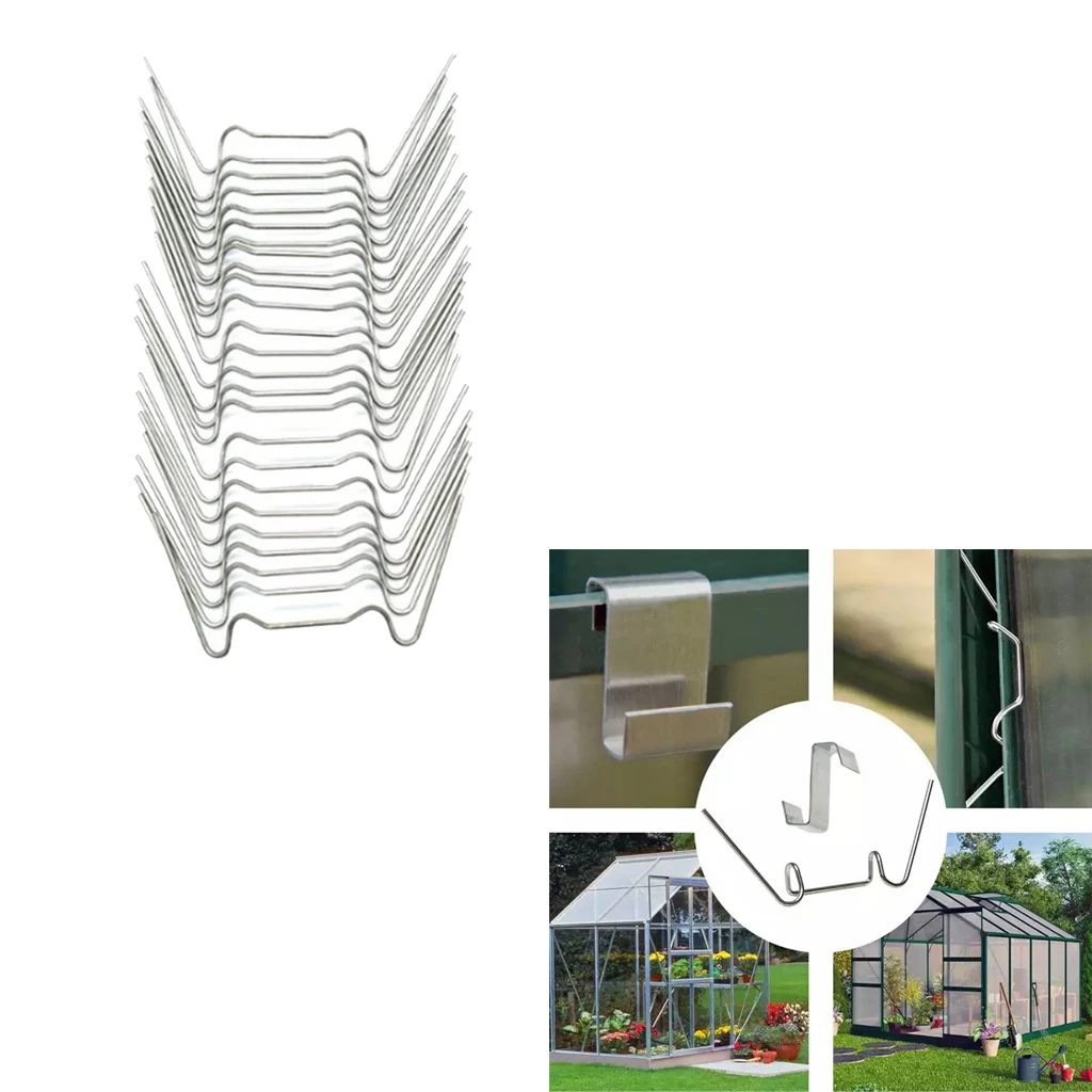 25Pcs W Glazing Glass Clips Stainless for Greenhouse 1.2mm Thick Universal