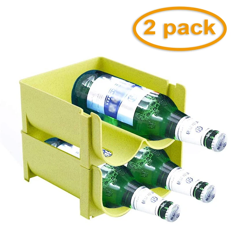 2 Pack Refrigerator Drawer Beverage Storage Box Can Dispenser Cans Anti-fall Storage Rack Glass Beer Bottle Rack Drink Storage