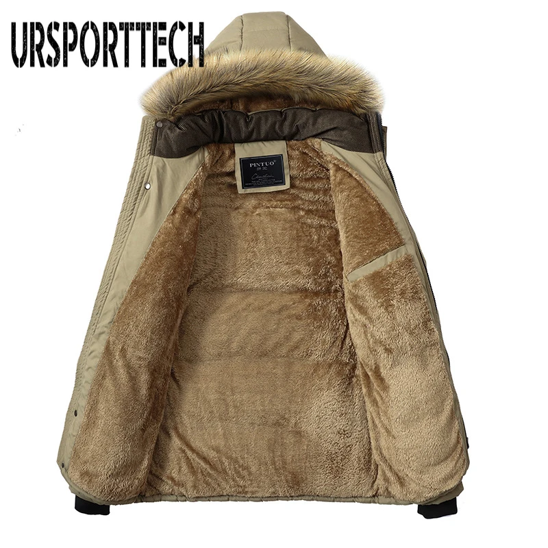 M-5XL Fur Collar Hooded Men Coat Winter Jacket 2019 New Fashion Warm Wool Liner Man Jacket and Coat Windproof Male Parkas Casaco