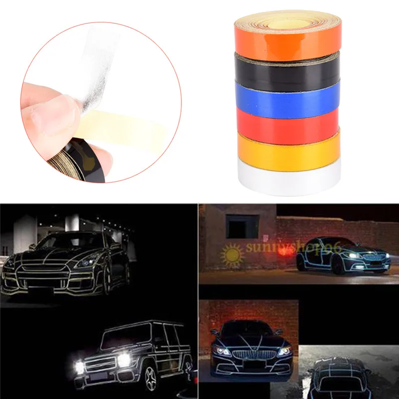 

1cmx5m Car Truck Reflective Roll Tape Film Safety Warning Ornament Sticker Decor
